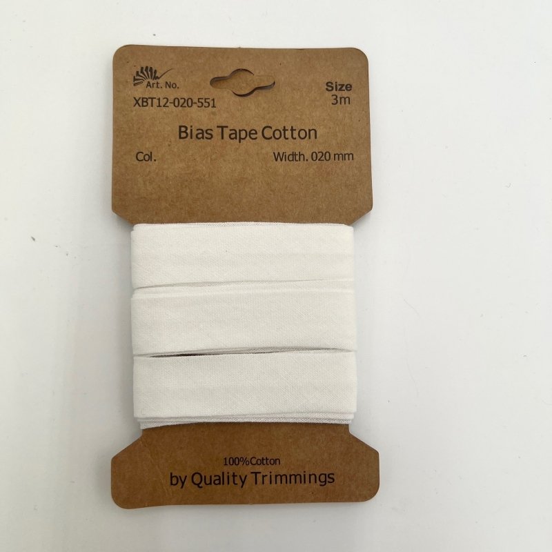 Baumwollschrägband Bias Tape Cotton-Zubehör-in-Off White-von-StoffRoyal.-SKU:-XBT12-551-020-Off-White